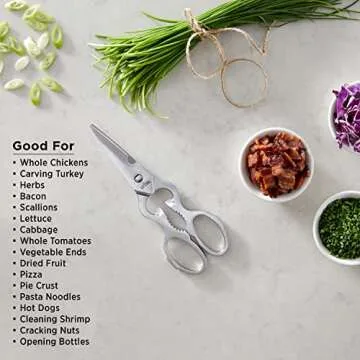 All-Clad Tools and Accessories Stainless Steel Kitchen Scissors 7.5 Inch Kitchen Tools, Kitchen Hack...