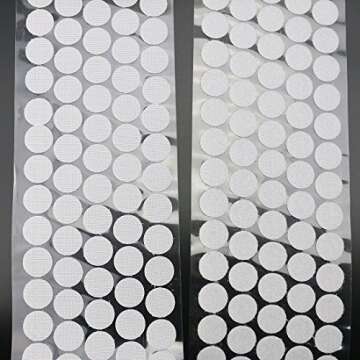 Orgrimmar 1100pcs (550 Pair Sets) 20mm Diameter Sticky Back Coins Hook & Loop Self Adhesive Dots with Waterproof Sticky Glue Coins Tapes White