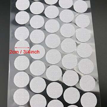 Orgrimmar 1100pcs (550 Pair Sets) 20mm Diameter Sticky Back Coins Hook & Loop Self Adhesive Dots with Waterproof Sticky Glue Coins Tapes White
