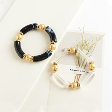 LALAPPLE Gold Plated Beaded Bracelets for Women