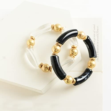 LALAPPLE Gold Plated Beaded Bracelets for Women