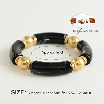 LALAPPLE Gold Plated Beaded Bracelets for Women