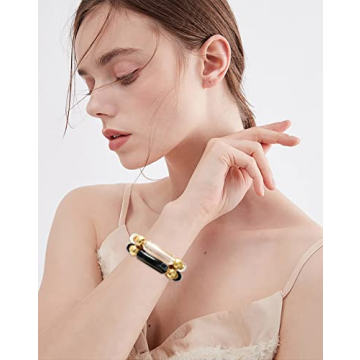 LALAPPLE Gold Plated Beaded Bracelets for Women