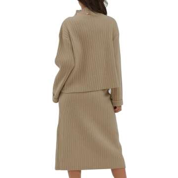 CHYRII Women's Stylish Two Piece Sweater Dress Set