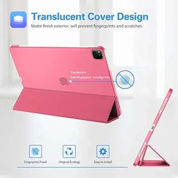 ProCase Cover for iPad Pro 11 Inch Case 2022/2021/2020/2018, Slim Stand Hard Back Shell Smart Cover for iPad Pro 11 Inch 4th Generation 2022 / 3rd Gen 2021/ 2nd Gen 2020 / 1st Gen 2018-Melonpink