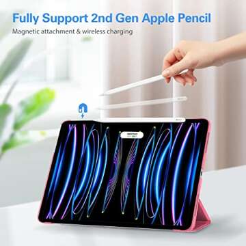 ProCase Cover for iPad Pro 11 Inch Case 2022/2021/2020/2018, Slim Stand Hard Back Shell Smart Cover for iPad Pro 11 Inch 4th Generation 2022 / 3rd Gen 2021/ 2nd Gen 2020 / 1st Gen 2018-Melonpink