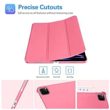 ProCase Cover for iPad Pro 11 Inch Case 2022/2021/2020/2018, Slim Stand Hard Back Shell Smart Cover for iPad Pro 11 Inch 4th Generation 2022 / 3rd Gen 2021/ 2nd Gen 2020 / 1st Gen 2018-Melonpink