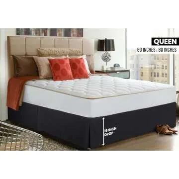 Utopia Bedding Queen Bed Skirt - Soft Quadruple Pleated Ruffle - Easy Fit with 16 Inch Tailored Drop...