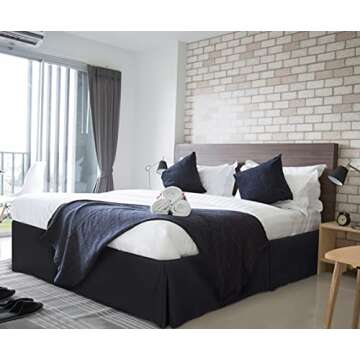 Utopia Bedding Queen Bed Skirt - Soft Quadruple Pleated Ruffle - Easy Fit with 16 Inch Tailored Drop - Hotel Quality, Shrinkage and Fade Resistant (Queen, Black)