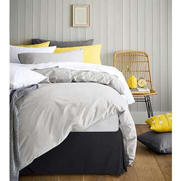 Utopia Bedding Queen Bed Skirt - Soft Quadruple Pleated Ruffle - Easy Fit with 16 Inch Tailored Drop - Hotel Quality, Shrinkage and Fade Resistant (Queen, Black)