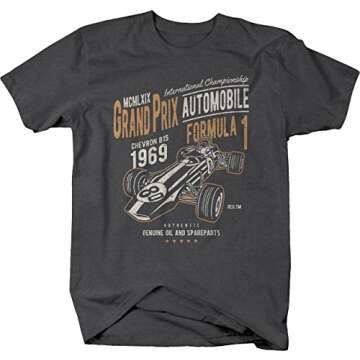 1969 Vintage Formula 1 T-shirt in Graphite - Perfect Gift