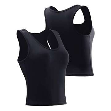 NELEUS Women's Running Crop Tank Tops - 3 Pack, Compression Athletic Wear