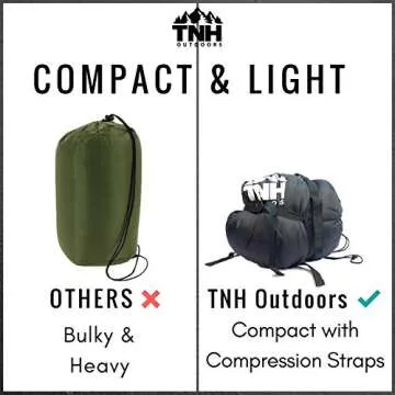 TNH Outdoors Lightweight Mummy Sleeping Bag for All Seasons