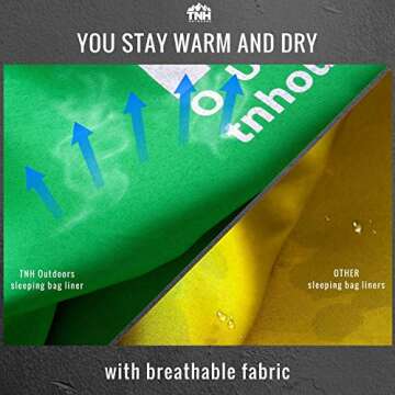 TNH Outdoors Lightweight Mummy Sleeping Bag for All Seasons