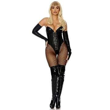 Forplay Women's Babe Wire Sexy Movie Character Costume Set, Black, L/XL