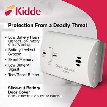 Kidde Carbon Monoxide Detector, Battery Powered CO Alarm with LEDs, Test-Reset Button, Low Battery Indicator, Portable, 6 Pack