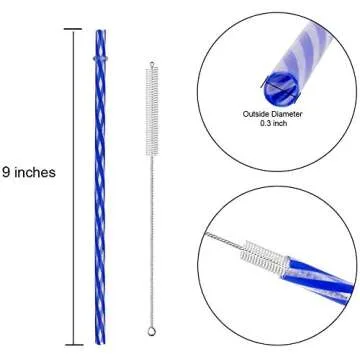 33 Vibrant Reusable Plastic Straws with Cleaning Accessories