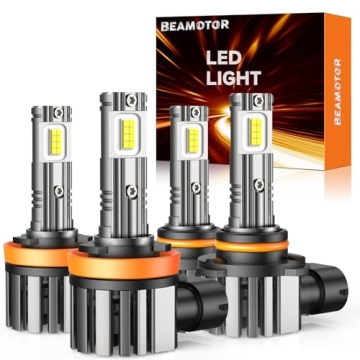 BEAMOTOR H11 9005 Fog Lights – 600% Brightness, Waterproof Pack of 4