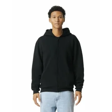 American Apparel Reflex Fleece Full Zip Hoodie Sweatshirt - Black