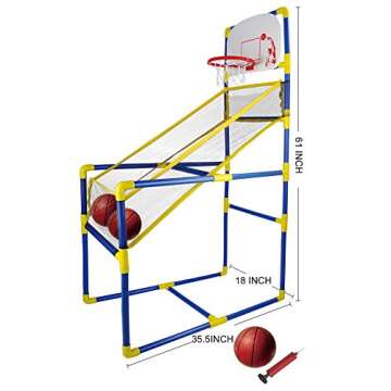 Cyeah Basketball Hoop Indoor for Kids - Arcade Game - Shooting System with Mini Hoop, 3 Inflatable Ball and Pump