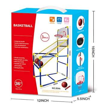 Cyeah Basketball Hoop Indoor for Kids - Arcade Game - Shooting System with Mini Hoop, 3 Inflatable Ball and Pump