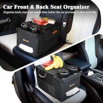 Car Seat Organizer-Car Organizers and Storage with Cooler Compartment, Car Organizer Front Back Seat...