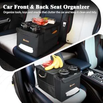 Car Seat Organizer-Car Organizers and Storage with Cooler Compartment, Car Organizer Front Back Seat...