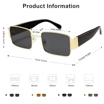 SOJOS Retro Rectangle Sunglasses for Men and Women