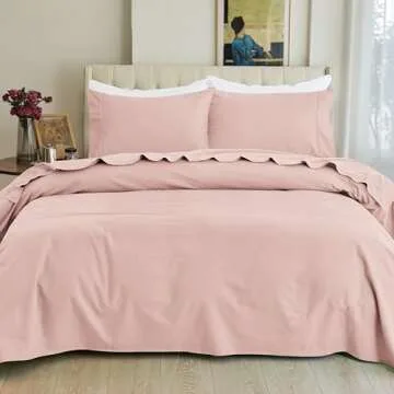 Elegant Comfort Soft 4-Piece 100% Turkish Cotton Flannel Sheet Set - Cozy Warm & Deep Pocket - Queen