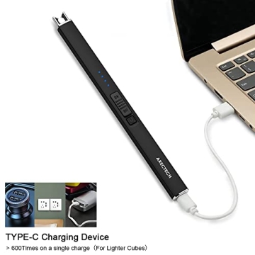 ARECTECH Electric Lighter Rechargeable USB Plasma Arc for Candle Camping