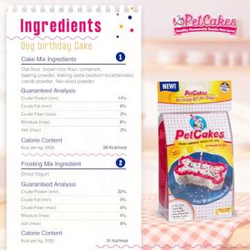 PetCakes Dog Birthday Cake Kit - All Natural Treats - Puppy To Large Dogs, Carob Flavor - 5.5 Oz