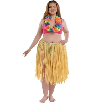 Durable Brown Natural Raffia Grass Hula Skirt for Adults