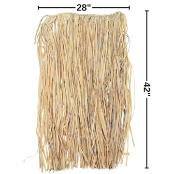 Durable Brown Natural Raffia Grass Hula Skirt for Adults