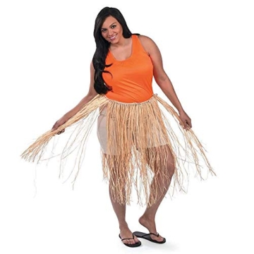 Durable Brown Natural Raffia Grass Hula Skirt for Adults