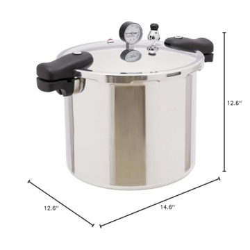 Efficient 23 Quart Pressure Cooker with Safety Features