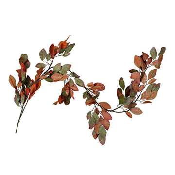 CC Home Furnishings 6' x 9" Glittered Leaf Artificial Thanksgiving Garland - Unlit