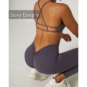 Danysu Women's V Cut Leggings High Waisted Booty Tights