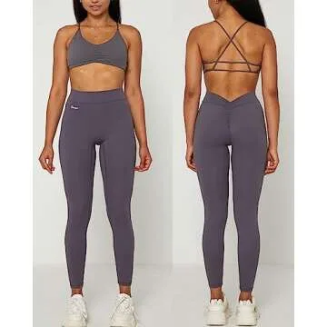 Danysu Women's V Cut Leggings High Waisted Booty Tights