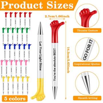 30 Pieces Inspirational Quotes Pens Bulk Funny Thumbs up Pens Thank You Gifts Employees Appreciation...