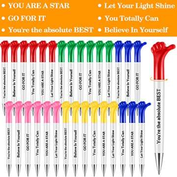 30 Pieces Inspirational Quotes Pens Bulk Funny Thumbs up Pens Thank You Gifts Employees Appreciation Ballpoint Pens for Back to School Student Teacher Coworker Nurse Appreciation Gift(Classic)