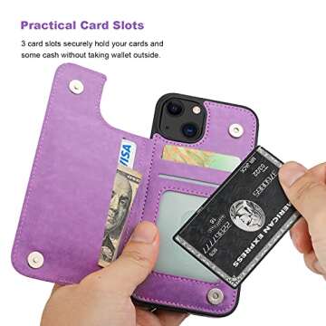 Vaburs iPhone 13 Wallet Case with Kickstand & Card Holder