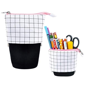 iSuperb 2 Pcs Stand Up Pencil Case Telescopic Design