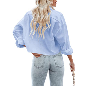 Cropped Button Down Shirt for Women - Stylish & Versatile