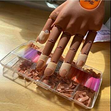 Nail Tip 200pcs/pack Replacement Refill False Nail Fake Nails Tips Set For Practice Training Trainer Hand DIY Nail Art Salon Tips 5 Sizes