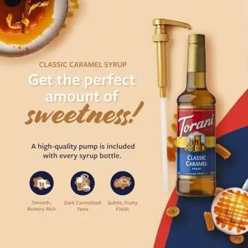 Torani Classic Caramel Syrup for Drinks, Pump Included