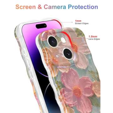 Stylish Jusy Case for iPhone 15 with Floral Design