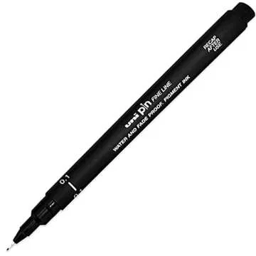 Uni Pin Fineliner Drawing Pen Set of 9 Black Ink with Different Nibs