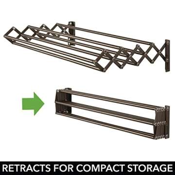 mDesign Accordion Air Drying Rack for Small Spaces