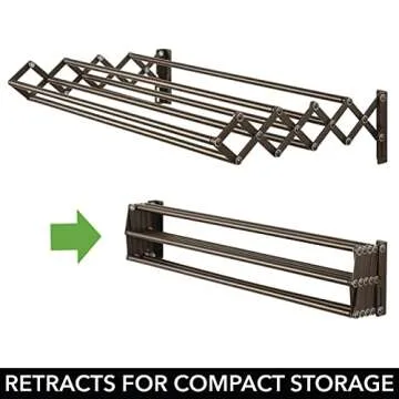 mDesign Accordion Air Drying Rack for Small Spaces