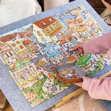 1000 Piece Puzzle for Adults, MOMIBOOK Jigsaw Puzzles of Vintage Village Town, Painting Image Funny Puzzle for Women, Toys & Game Puzzle, Hobbies for Birthday Christmas